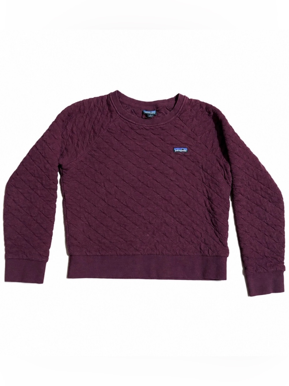 Patagonia Organic Cotton Quilted Crew Sweatshirt - Burgundy Medium